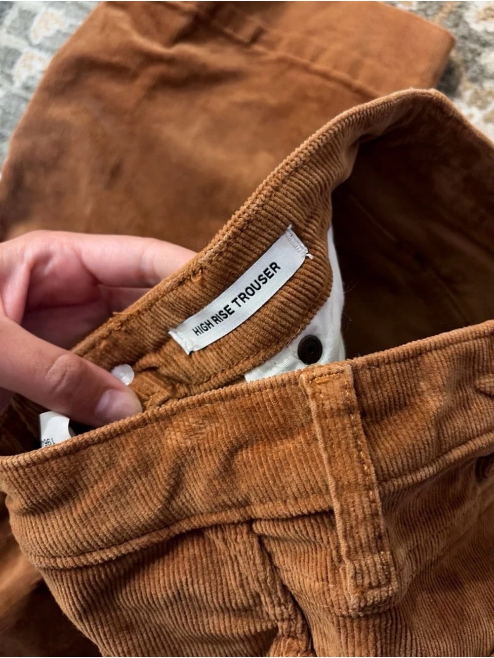 High-Rise Corduroy Flare Pants - Rust - Picture 4 of 5